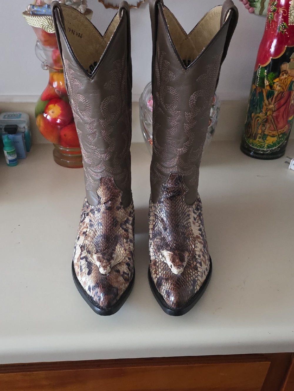 Cobra Snakeskin Genuine  Western Cowboy Boots -
